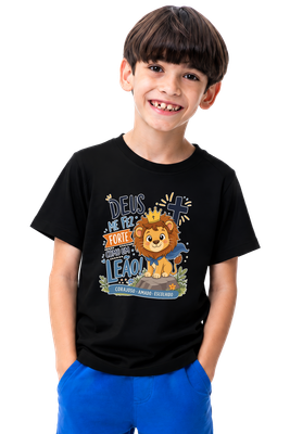 Camiseta Infantil Forte como um Leão