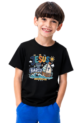 Camiseta Infantil Jesus Está no Barco