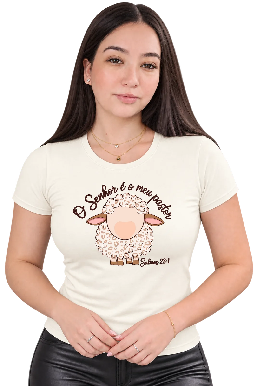 Baby Look Salmo 23 — Off White — miniatura 1