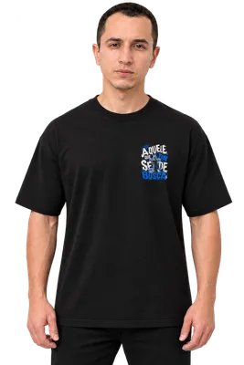 Camiseta Oversized Aquele que tem sede — Preta — miniatura 3
