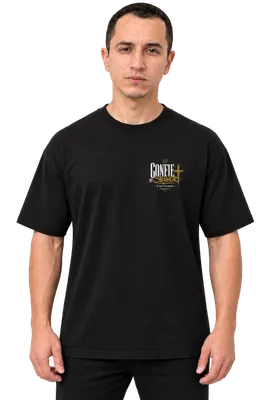 Camiseta Oversized Confia no senhor — Preta — miniatura 3