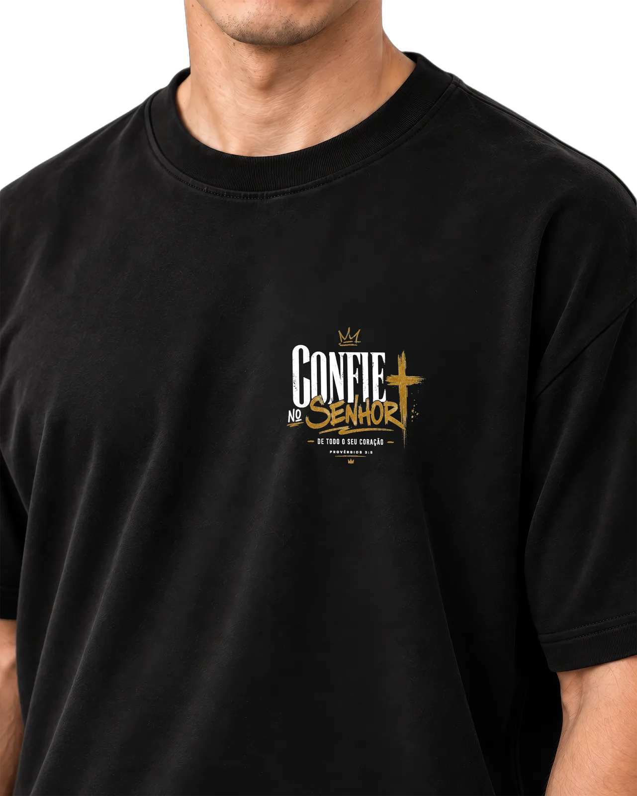 Camiseta Oversized Confia no Senhor costas