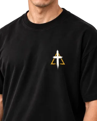 Camiseta Oversized Pai, Filho e Espírito — Preta — miniatura 2
